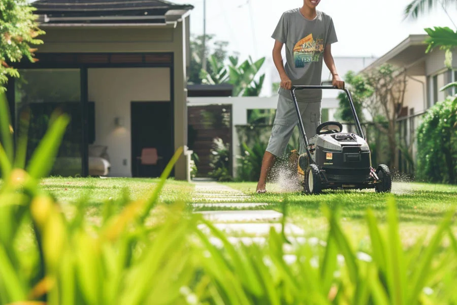 battery charged lawn mowers